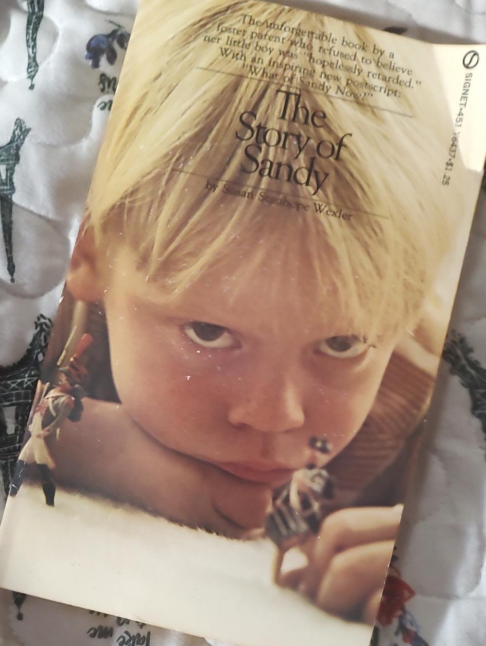 Blonde Boy Storybook Cover Kids Toy - White and Tan